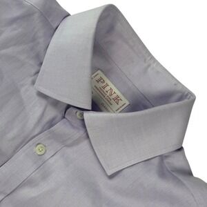 Thomas Pink London Mens 16 41cm Classic R Dress Shirt Lavender Cotton LongSleeve